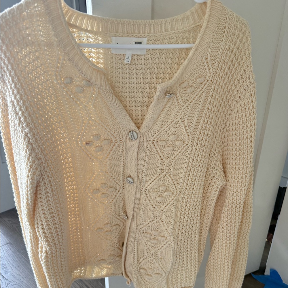 Heartloom Cream Knit Cardigan